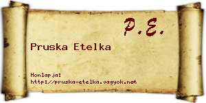 Pruska Etelka névjegykártya